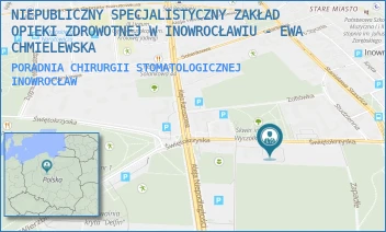 PORADNIA CHIRURGII STOMATOLOGICZNEJ - NIEPUBLICZNY SPECJALISTYCZNY ZAKŁAD OPIEKI ZDROWOTNEJ W INOWROCŁAWIU - EWA CHMIELEWSKA - ŚWIĘTOKRZYSKA 53/12,  INOWROCŁAW