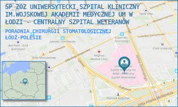 PORADNIA CHIRURGII STOMATOLOGICZNEJ - SP ZOZ UNIWERSYTECKI SZPITAL KLINICZNY NR 2 UNIWERSYTETU MEDYCZNEGO  W ŁODZI - UL. STEFANA ŻEROMSKIEGO 113,  ŁÓDŹ-POLESIE