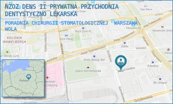 PORADNIA CHIRURGII STOMATOLOGICZNEJ - NZOZ DENS II PRYWATNA PRZYCHODNIA DENTYSTYCZNO LEKARSKA - JAKTOROWSKA 8/U7,  WARSZAWA WOLA