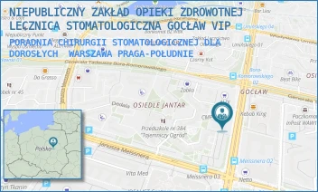 PORADNIA CHIRURGII STOMATOLOGICZNEJ DLA DOROSŁYCH - NIEPUBLICZNY ZAKŁAD OPIEKI ZDROWOTNEJ LECZNICA STOMATOLOGICZNA GOCŁAW VIP - FIELDORFA 5/2,  WARSZAWA PRAGA-POŁUDNIE