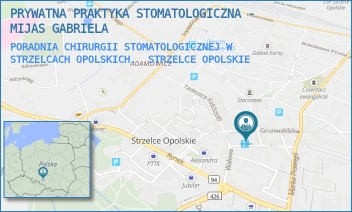PORADNIA CHIRURGII STOMATOLOGICZNEJ W STRZELCACH OPOLSKICH. - PRYWATNA PRAKTYKA STOMATOLOGICZNA - MIJAS GABRIELA - PLAC STEFANA ŻEROMSKIEGO 5,  STRZELCE OPOLSKIE