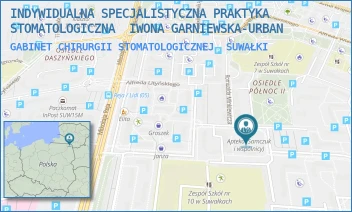 GABINET CHIRURGII STOMATOLOGICZNEJ - INDYWIDUALNA SPECJALISTYCZNA PRAKTYKA STOMATOLOGICZNA  IWONA GARNIEWSKA-URBAN - PUTRY 9/37,  SUWAŁKI