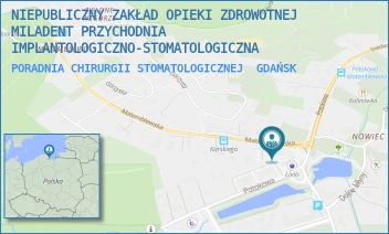 PORADNIA CHIRURGII STOMATOLOGICZNEJ - NIEPUBLICZNY ZAKŁAD OPIEKI ZDROWOTNEJ MILADENT PRZYCHODNIA IMPLANTOLOGICZNO-STOMATOLOGICZNA - UL. MATEMBLEWSKA 1A/18/19,  GDAŃSK