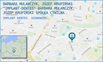 IMPLANT DENTES - BARBARA MULARCZYK, JÓZEF KRUPIŃSKI "IMPLANT-DENTES" BARBARA MULARCZYK, JÓZEF KRUPIŃSKI SPÓŁKA CYWILNA - UL. JANA KIEPURY 9,  SOSNOWIEC