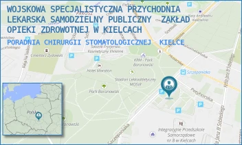 PORADNIA CHIRURGII STOMATOLOGICZNEJ - WOJSKOWA SPECJALISTYCZNA PRZYCHODNIA LEKARSKA SAMODZIELNY PUBLICZNY  ZAKŁAD OPIEKI ZDROWOTNEJ W KIELCACH - SZCZEPANIAKA 23,  KIELCE