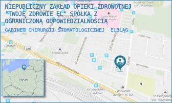 GABINET CHIRURGII STOMATOLOGICZNEJ - NIEPUBLICZNY ZAKŁAD OPIEKI ZDROWOTNEJ "TWOJE ZDROWIE EL" SPÓŁKA Z OGRANICZONĄ ODPOWIEDZIALNOŚCIĄ - SADOWA 9/75,  ELBLĄG